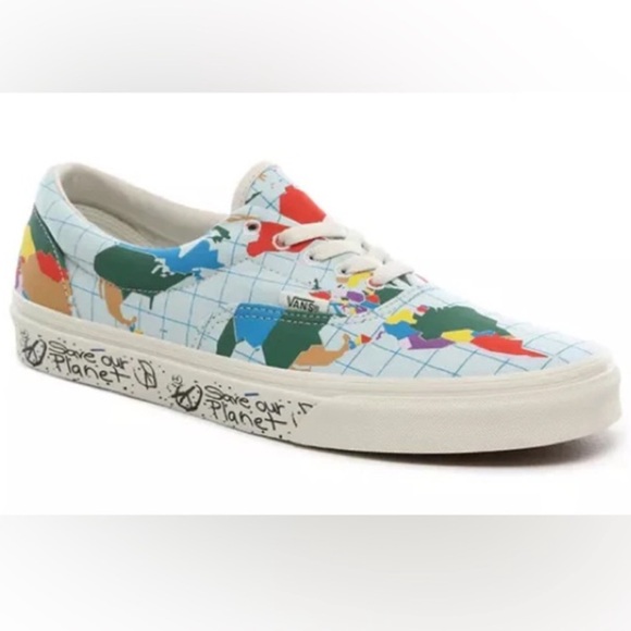 Vans Other - VANS Era Canvas Save Our Planet World Map Sneakers Shoes size 12‎
